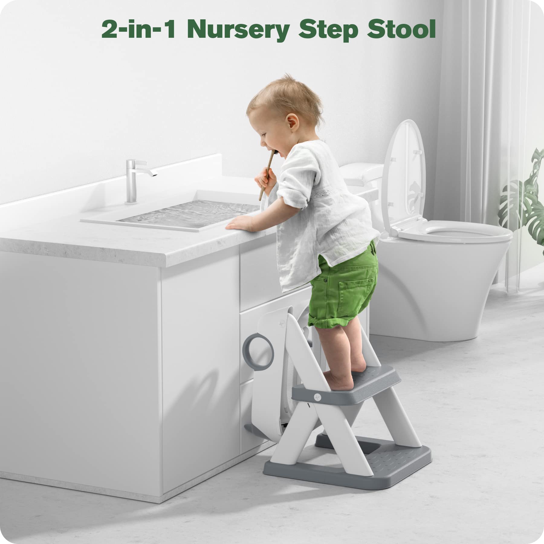 Potty Training Seat, Upgrade Toddler Toilet Seat for Kids Boys Girls, 2 in 1 Potty Training Toilet, Splash Guard Anti-Slip Pad Step Stool(Blue)