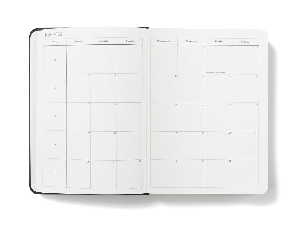 Wykeham's Executive 2026 Daily Journal Planner – US Public Holidays & Format – Customization Available (Brown, 6" x 4.5")