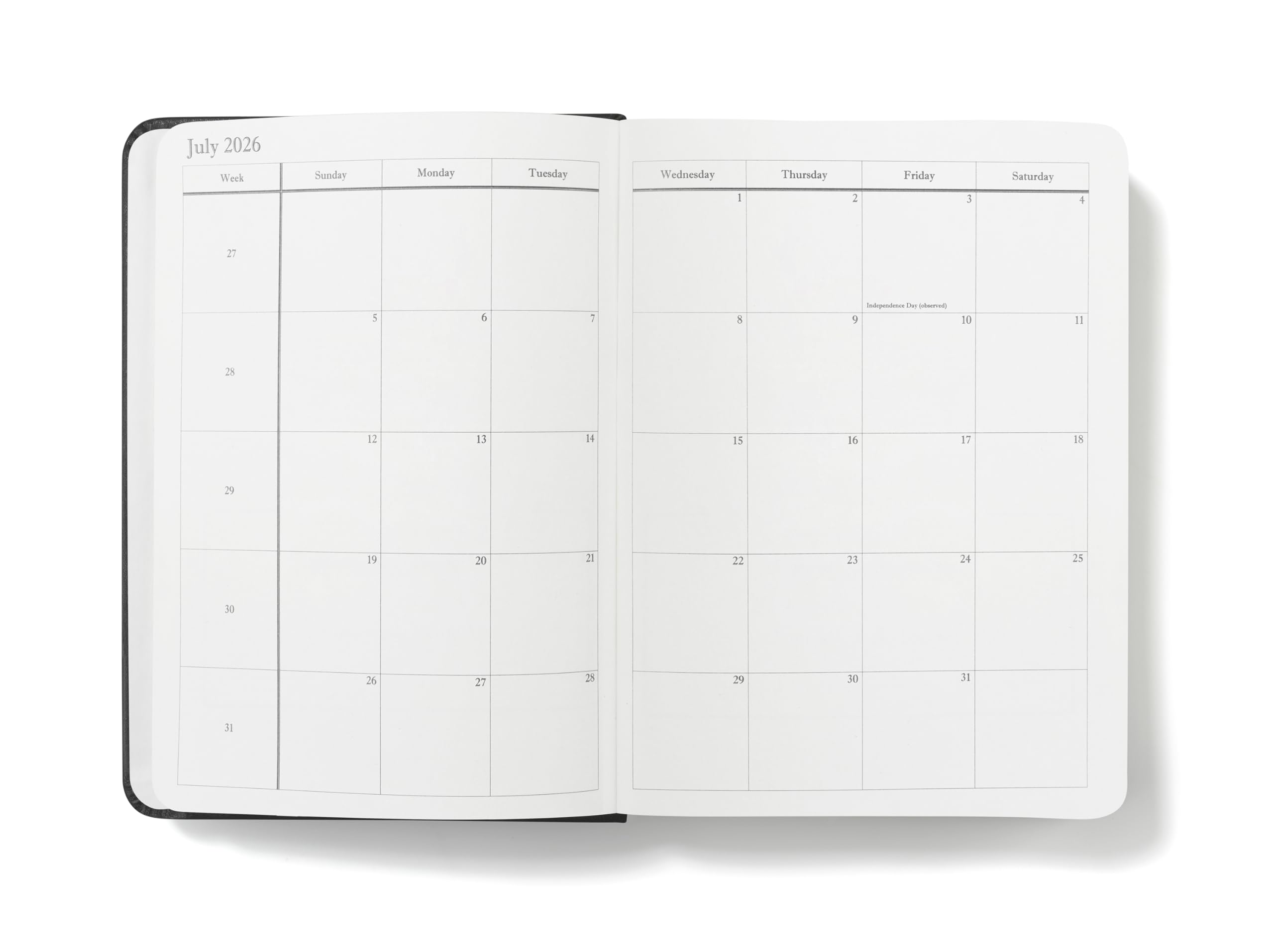 Wykeham's Executive 2026 Daily Journal Planner – US Public Holidays & Format – Customization Available (Brown, 6" x 4.5")