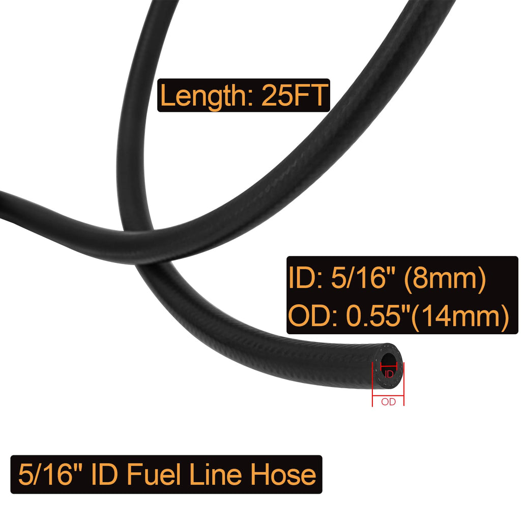 1/2" ID Fuel Line Hose SAE 30R7, 150 psi 10' Length Fuel Hose