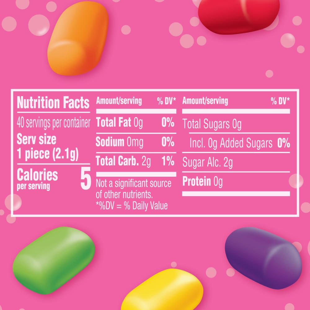 HUBBA BUBBA Minis SKITTLES Flavored Sugar Free Gum, Bubble Gum Packs, Candy Bulk, Resealable Bulk Bag