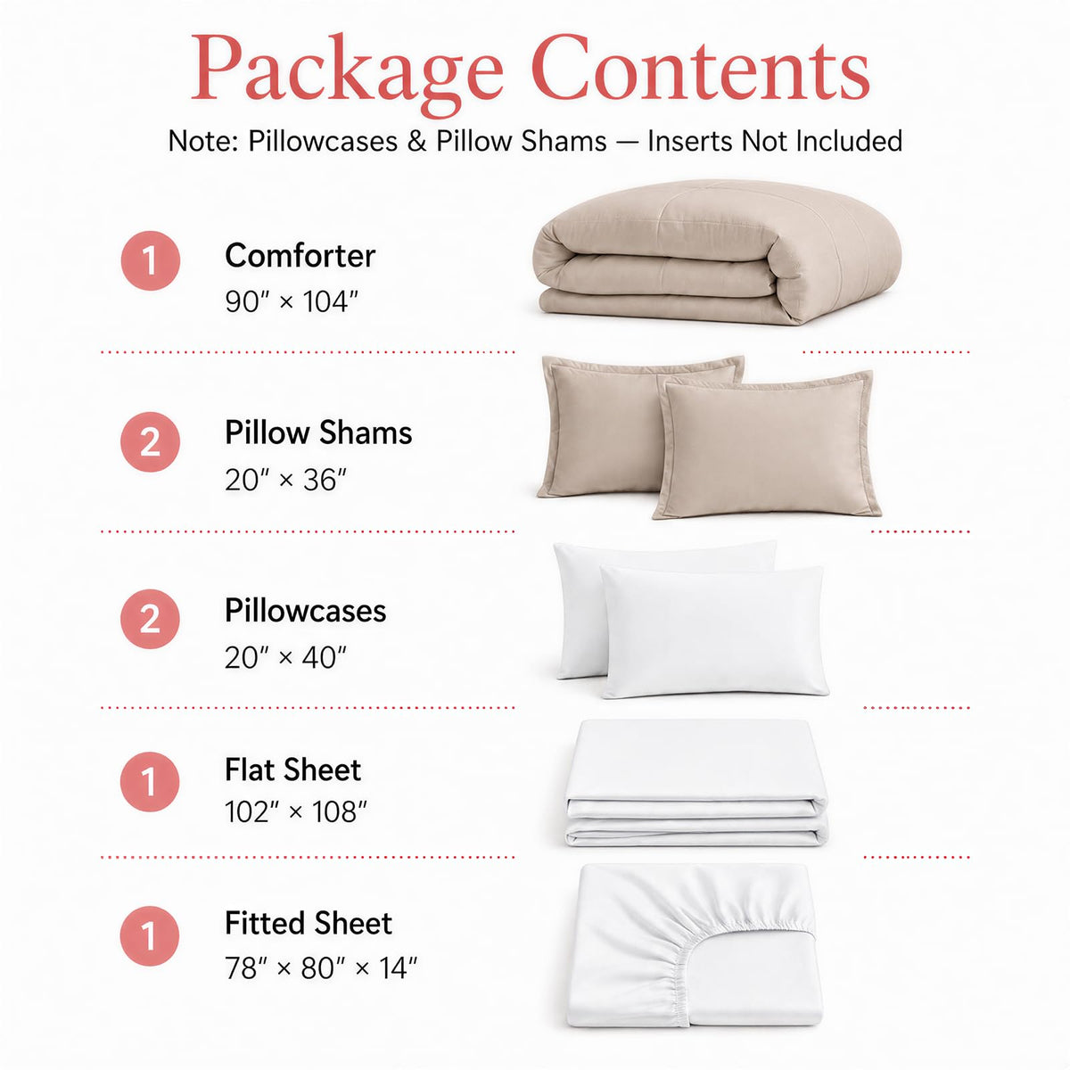 Beige Twin Comforter Set with Sheets - 5 Pieces Bed in a Bag Twin