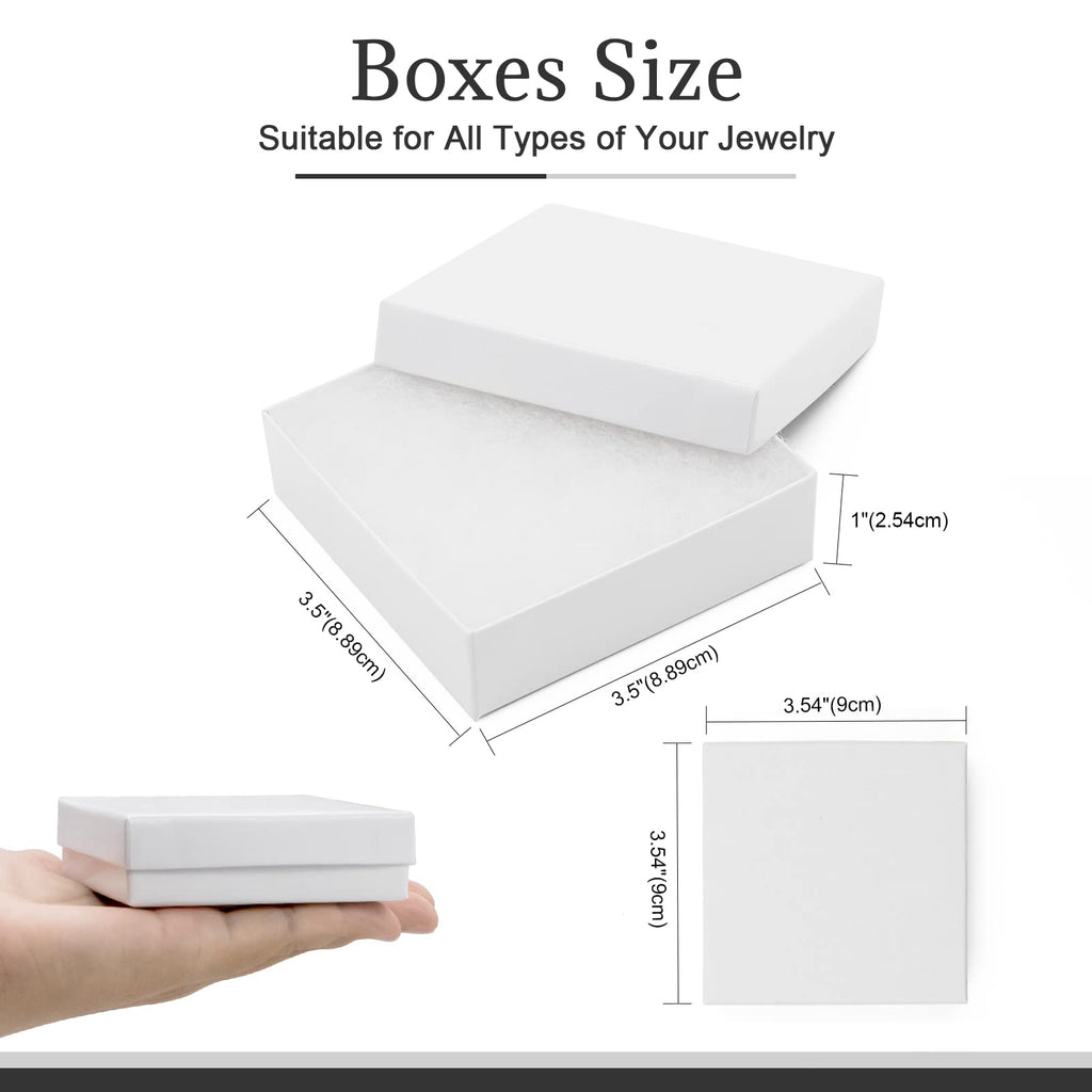 Cardboard Jewelry Black Gift Boxes 20 Pack3.5×3.5×1 inches, its apply to displaying necklaces, rings, bracelets, earrings