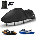 Jet Ski Cover,Heavy Duty 900D Oxford Jetski Cover 2 3 Seater with 2 Air Vents，4 Windproof Buckles，Easy On，Jetski Cover Waterproof for Seadoo Spark,Yamaha,All Weather Protection(Black, XL:115"-120")