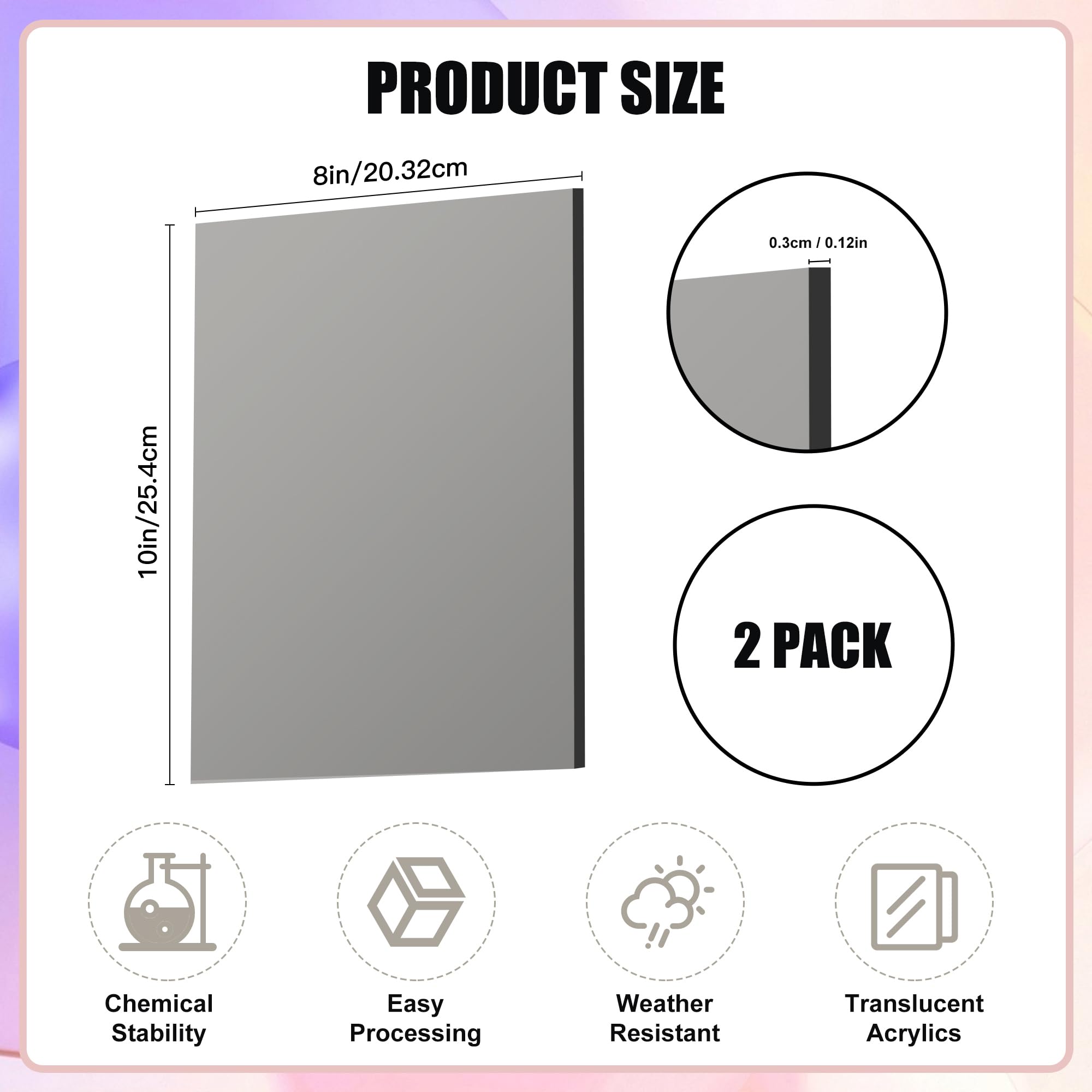 Lesnlok Blue Acrylic Sheets 1/8 inch Thick 3mm 6 Pack 3 x 5 Clear Plexiglass Sheets,for Sign,Craft,Painting,Laser Cutting,DIY Display Projects… (3"x 5", Blue, 6)