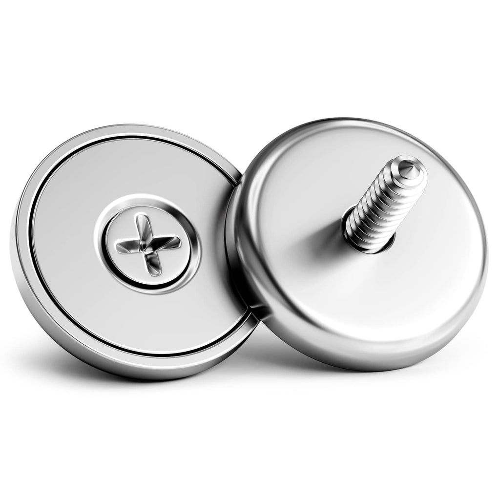 VNDUEEY Magnets with Holes, Strong Rare Earth Magnets, 8 Pack 40LBS Neodymium Cup Magnet with Stainless Screws for Wall Mounting, Round Base Disc Magnet for Kitchen, Office, Workplace, DIY Craft