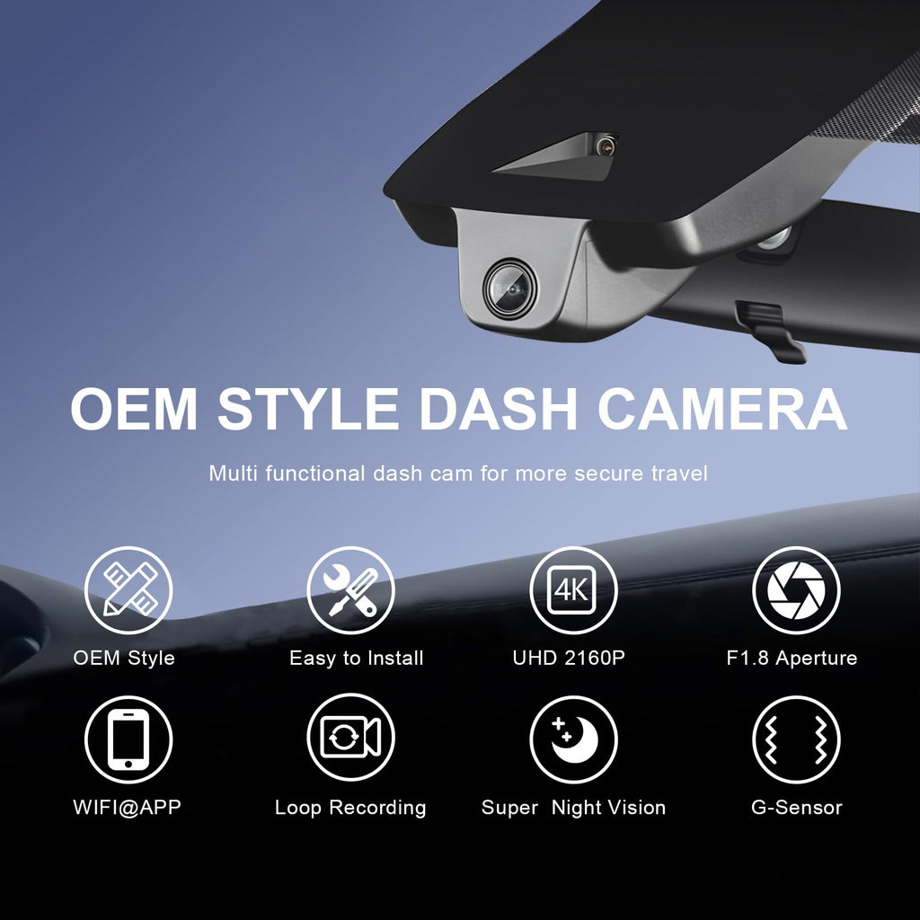 4K Dash Cam Custom fit for Toyota RAV4 & RAV4 Hybrid 2019 2020 2021 & RAV4 Prime 2021- 2024 & Venza 2021-2024 (Model A), LE Limited Premium TRD Hybrid etc,UHD 2160P Video, GPS, WiFi & App, 64GB Card