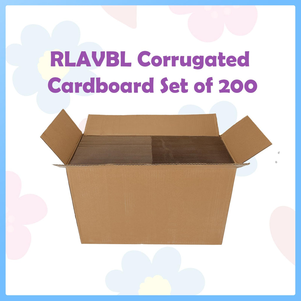 RLAVBL 200 Pack 3.5x4.5 White Corrugated Cardboard Sheets, Flat Cardboard Inserts for Shipping, Mailing, Packing, DIY Crafts