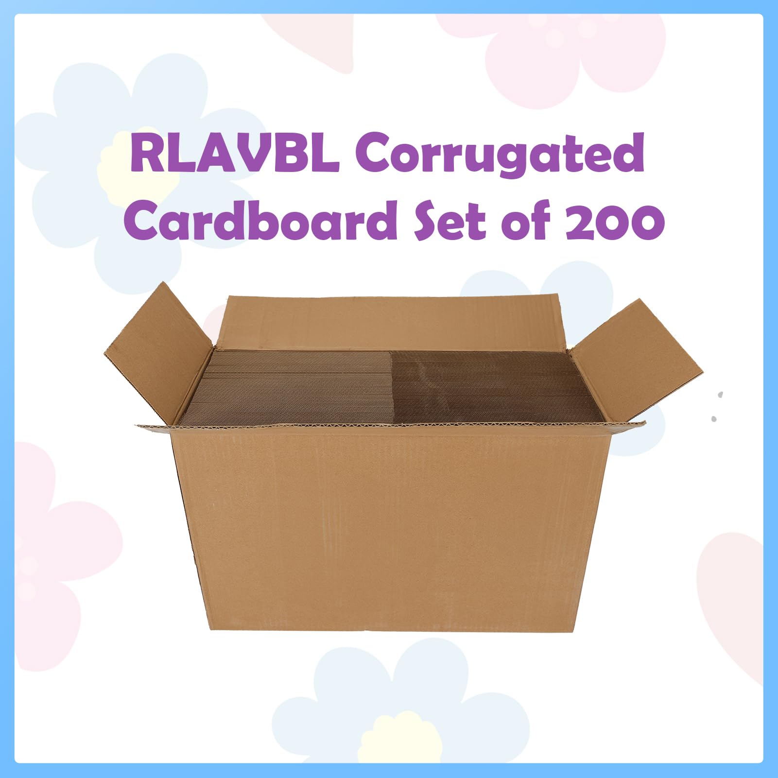 RLAVBL 200 Pack 3.5x4.5 White Corrugated Cardboard Sheets, Flat Cardboard Inserts for Shipping, Mailing, Packing, DIY Crafts