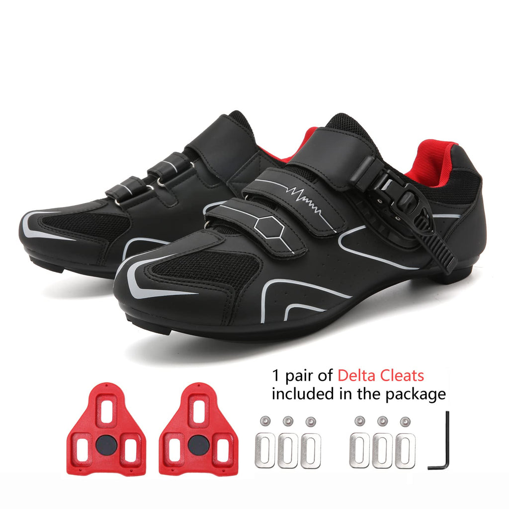 Mens Womens Cycling Shoes Compatible with Peloton Indoor Bicycle Pedals Clip in Road Bike Shoes Pre-Installed with Look Delta Cleats