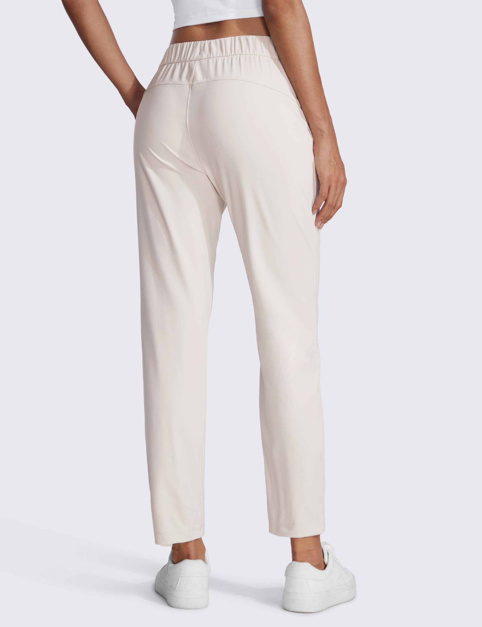CRZ YOGA 4-Way Stretch Ankle Golf Pants for Women 27" - Casual Dress Work 7/8 Sweatpants with Pockets