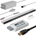 PORTHOLIC 4 in 1 Wii Replacement Cables Set, Wii AC Power Adapter + Wii to hdmi Converter+ Wired Motion Sensor Bar and Composite Audio Video Cable for Nintendo Wii