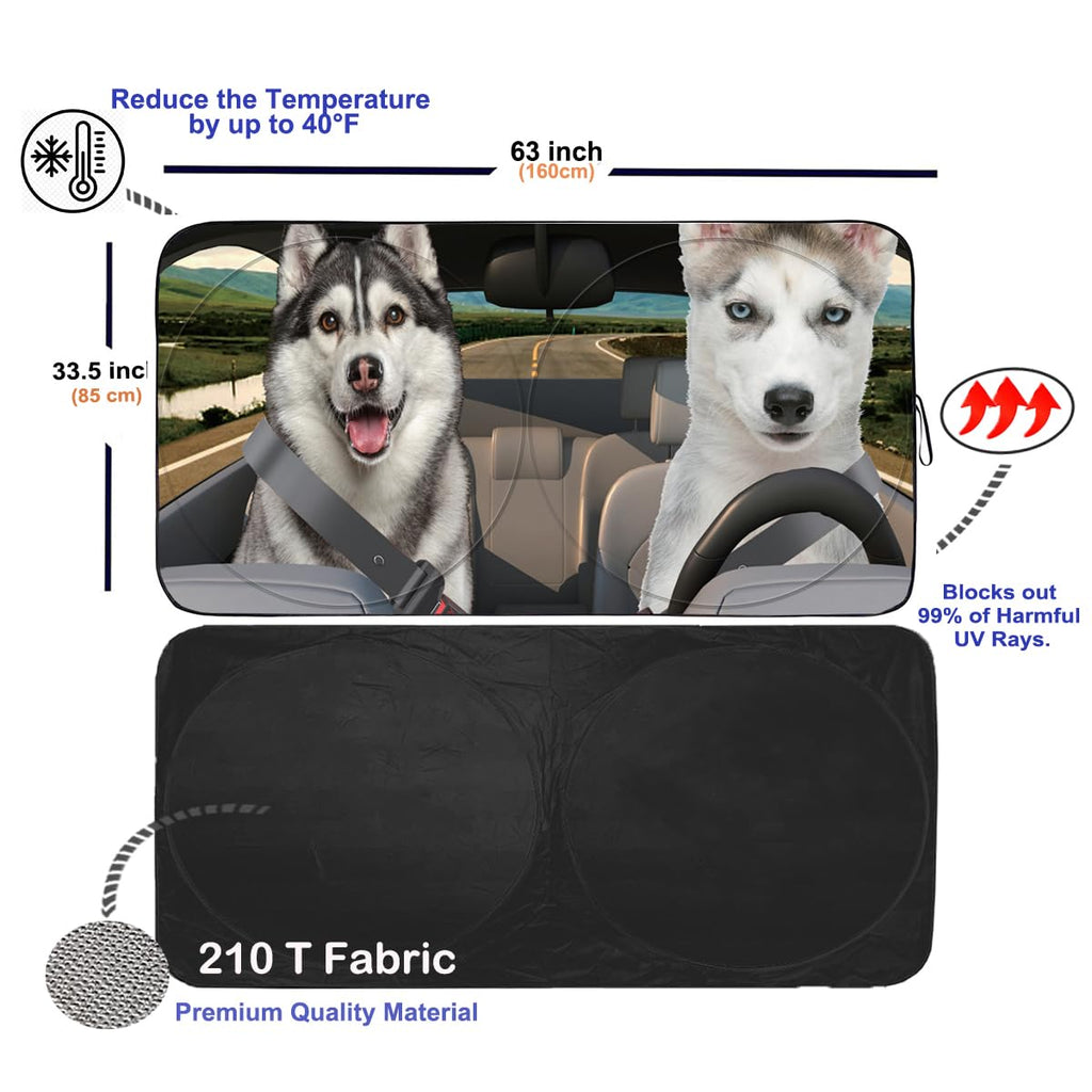 Gven Windshield Sun Shade for Car Front Window Cover Sunshades Visor Automotive Sun Shield for Full-Size Sedan & SUV, Mid-Size SUV, Sports Cars Mid-Size Pickup Truck Car Accessories(Abstract, L)