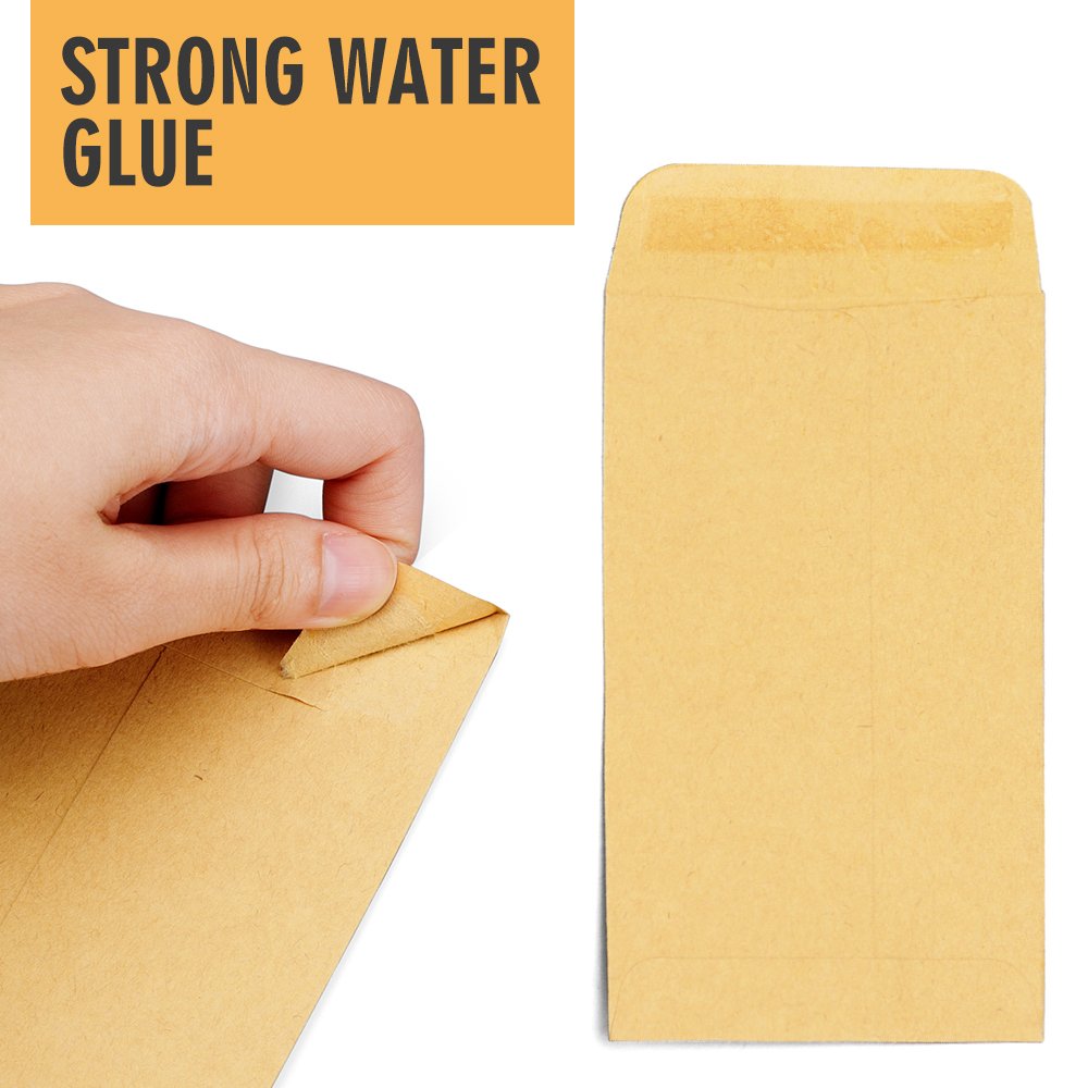 ACSTEP 500 Pack Coin and Small Parts Envelopes #1 Tip Envelope 2-1/4 X3-1/2 Mini Envelope with Gummed Flap for Home, Garden or Office Use(Black)