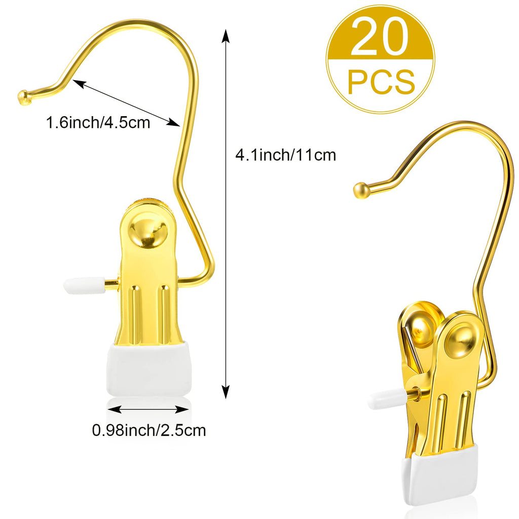Hotop 20 Pieces Boot Hanger Clips for Closet, Laundry Hanging Hooks Heavy Duty Clips Boot Holder Portable Single Hooks Space Saving for Pants Jeans Clothes Hats Tall Towels (Black)