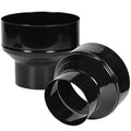 Duct Reducter 6 to 4 Air Ducting Reducer Increaser Air Duct Adapter or Round Metal Pipe Reducer for Bathroom Kitchen Ventilation Systems - Black