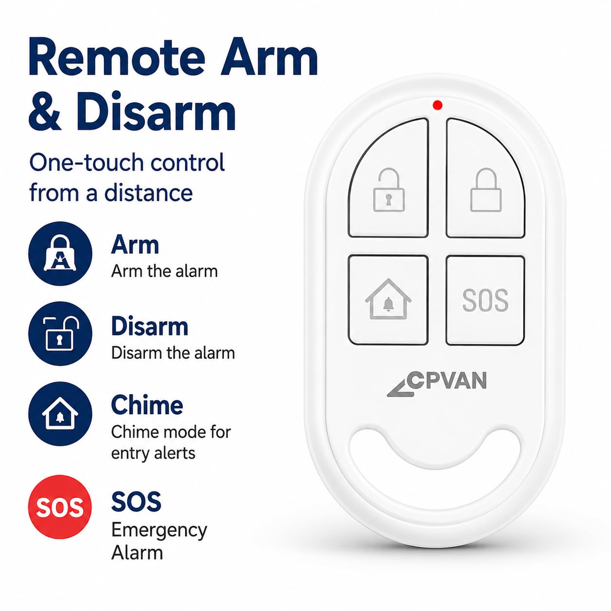 CPVAN WiFi Motion Sensor Alarm, 125dB Smart PIR Motion Detector with Phone App Alerts, Wireless Indoor Home Security Alarm System with Remote, 2.4GHz WiFi, Black
