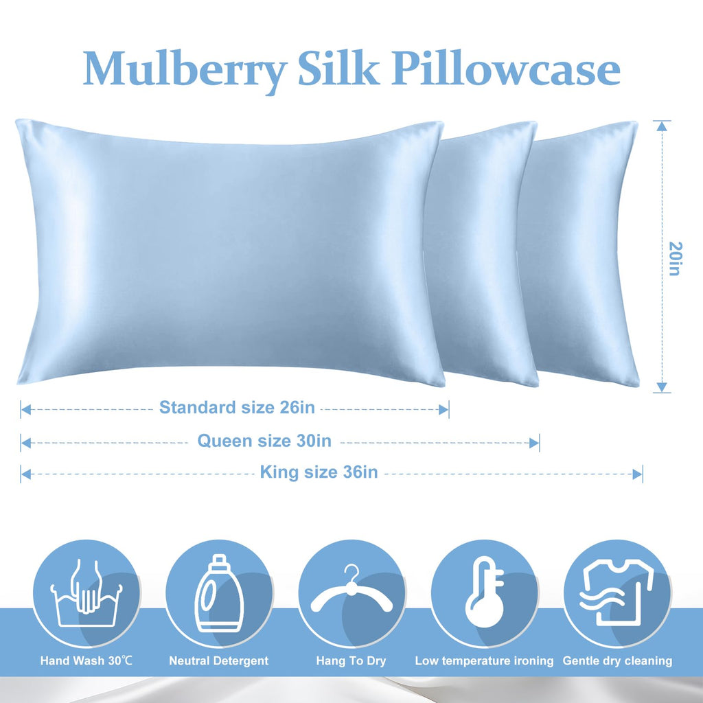 2 Pack 100% Pure Silk Pillowcase for Hair and Skin, Both Sides Mulberry Silk Pillowcases with Hidden Zipper, Cooling Pillowcase 19 Momme, 600 Thread Silk Pillow Cases Standard Size, Apricot