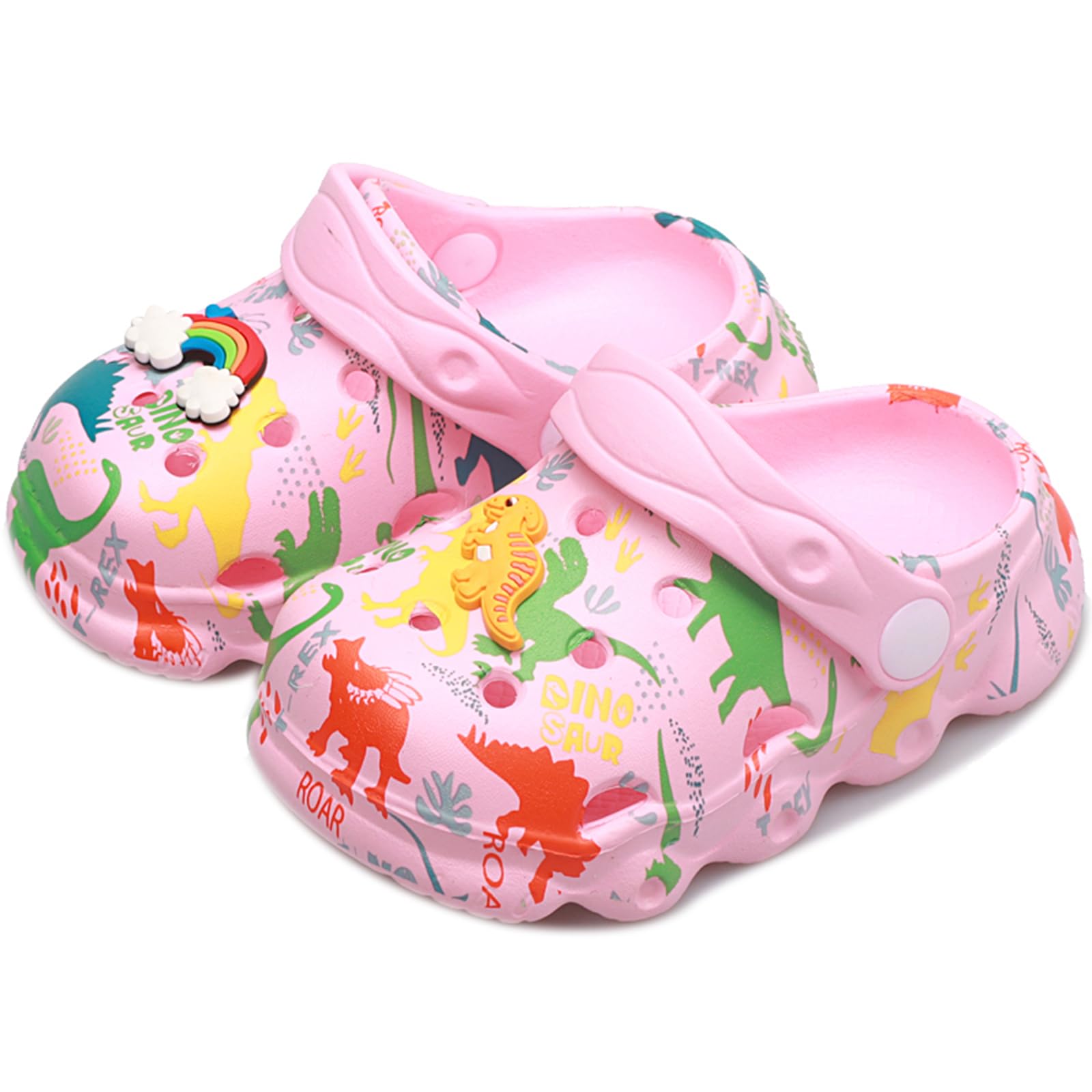OWIF Toddler Clogs Boys Girls Kids Dinosaur Garden Shoes Slip on Sandals Slides Water Summer Shoes for Outdoor Beach Pool