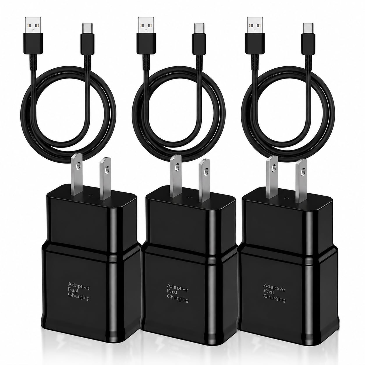 Type C Charger Fast Charging, 2 Pack USB C Android Phone Wall Charger Block & 3ft Charge Cable Cord, for Samsung Galaxy S8/S9/S10 Plus Active S10e, S20/S21 Ultra Plus, Note 8 9 10
