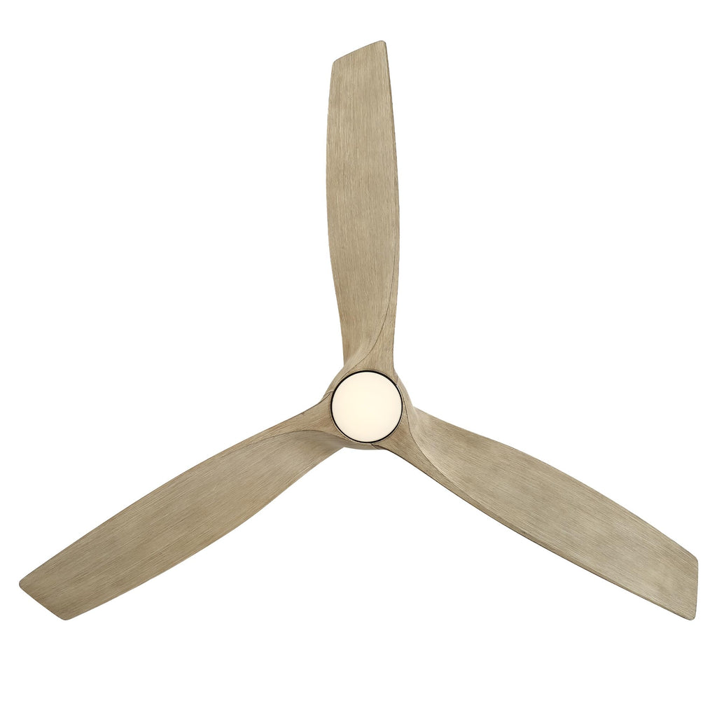 Modern Forms Zephyr Smart Indoor and Outdoor 3-Blade Ceiling Fan 52in Bronze/White Oak with Adjustable CCT 2700K-3000K-4000K-5000K LED Light Kit and Remote Control