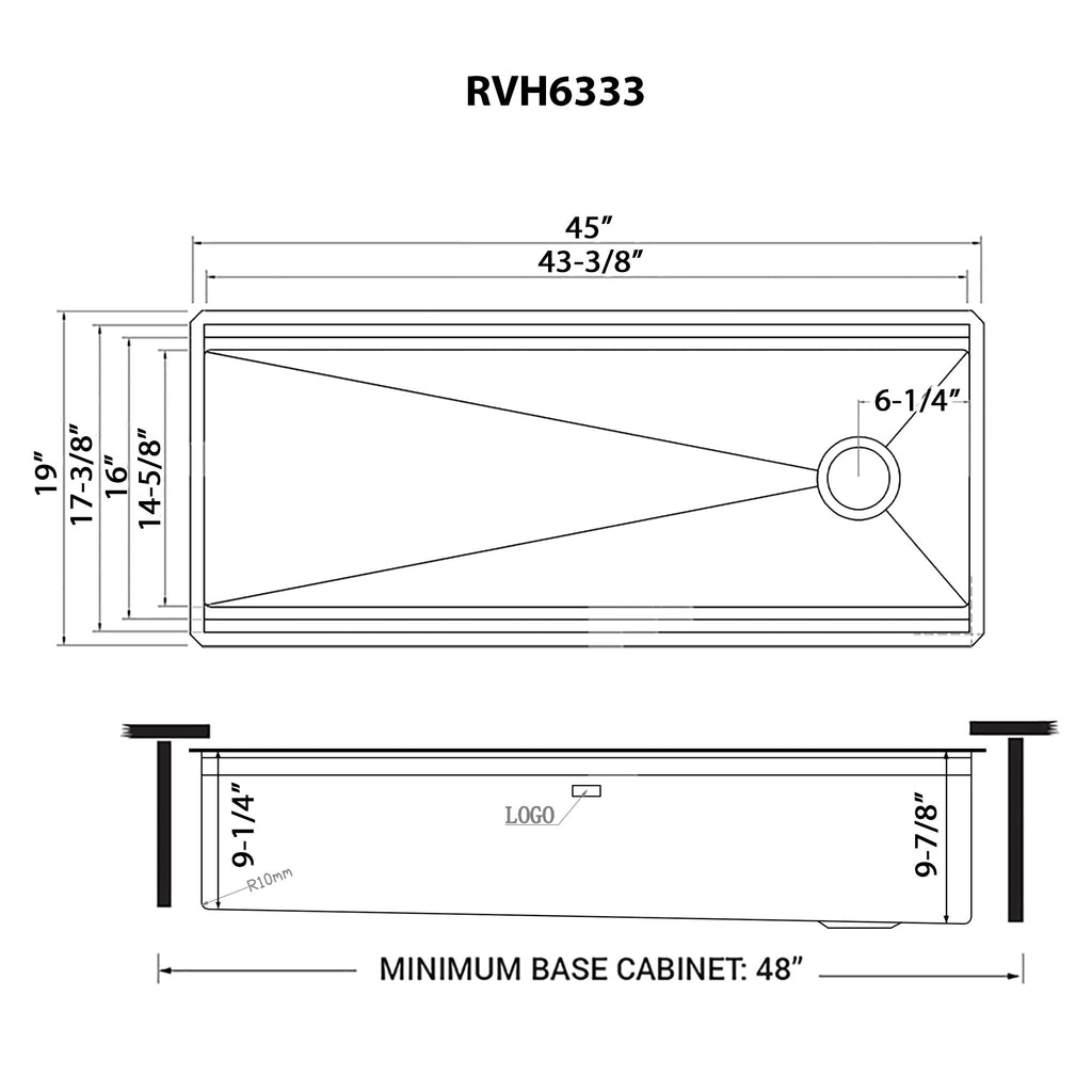 Ruvati 33-inch Workstation Kitchen Sink - Dual Tier Double Bowl Kitchen Sink - Low Divide Undermount Sinks - 16 Gauge Stainless Steel Kitchens Sinks - RVH8255