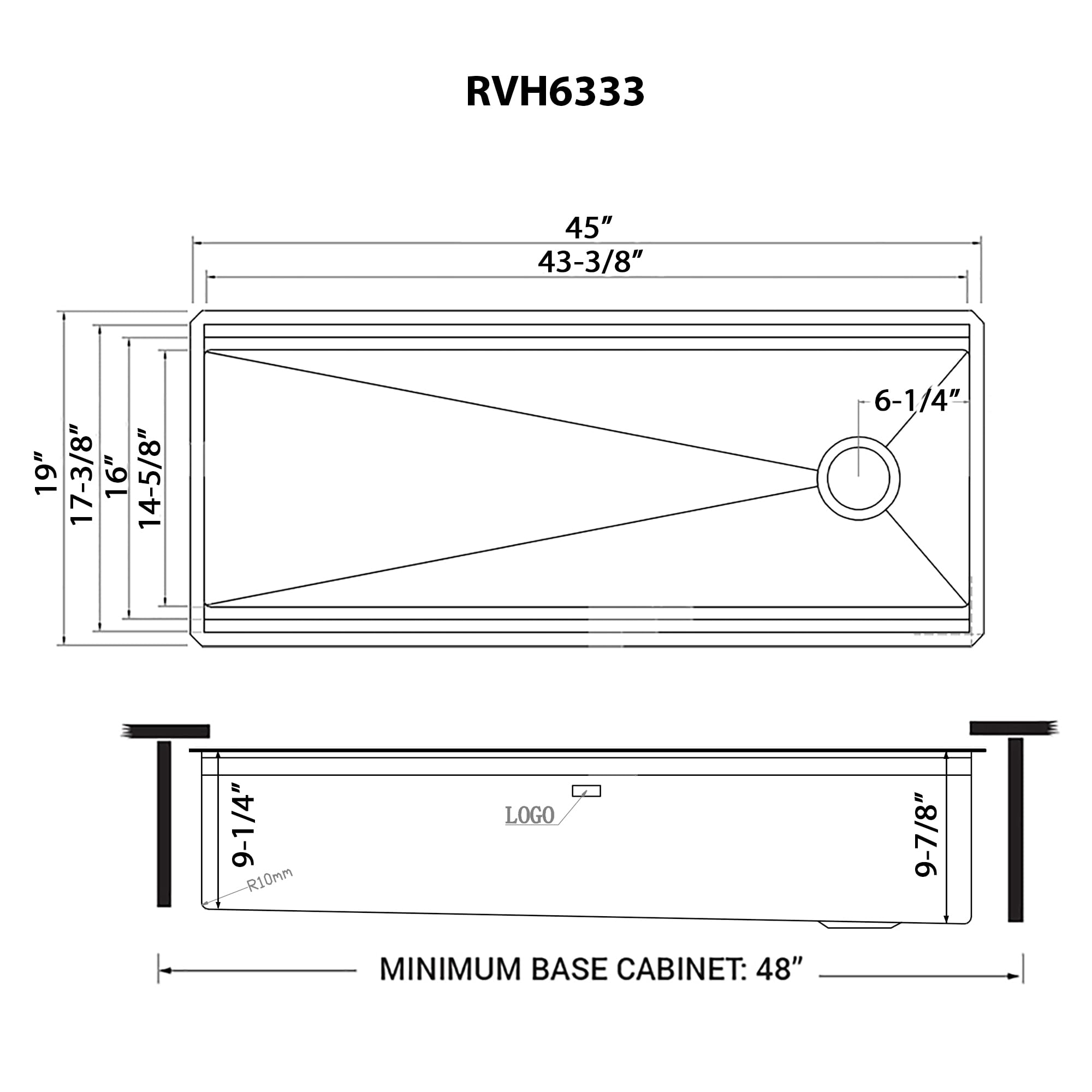 Ruvati 33-inch Workstation Kitchen Sink - Dual Tier Double Bowl Kitchen Sink - Low Divide Undermount Sinks - 16 Gauge Stainless Steel Kitchens Sinks - RVH8255