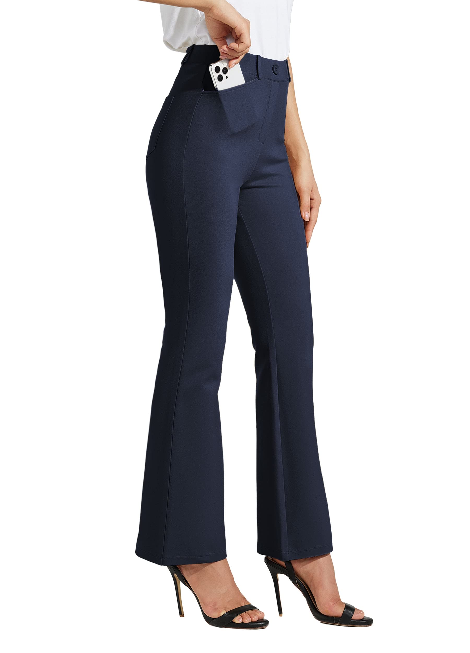 Willit Women's Yoga Dress Pants Bootcut Stretch Work Slacks Office Pants 4 Pockets 28"/29"/30"/31"/33"