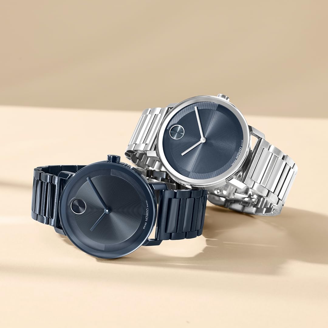 Movado Bold Evolution 2.0 Men's Watch - Swiss Quartz Movement, Stainless Steel Mesh Bracelet - 3 ATM Water Resistance - Luxury Fashion Timepiece for Him - 40mm