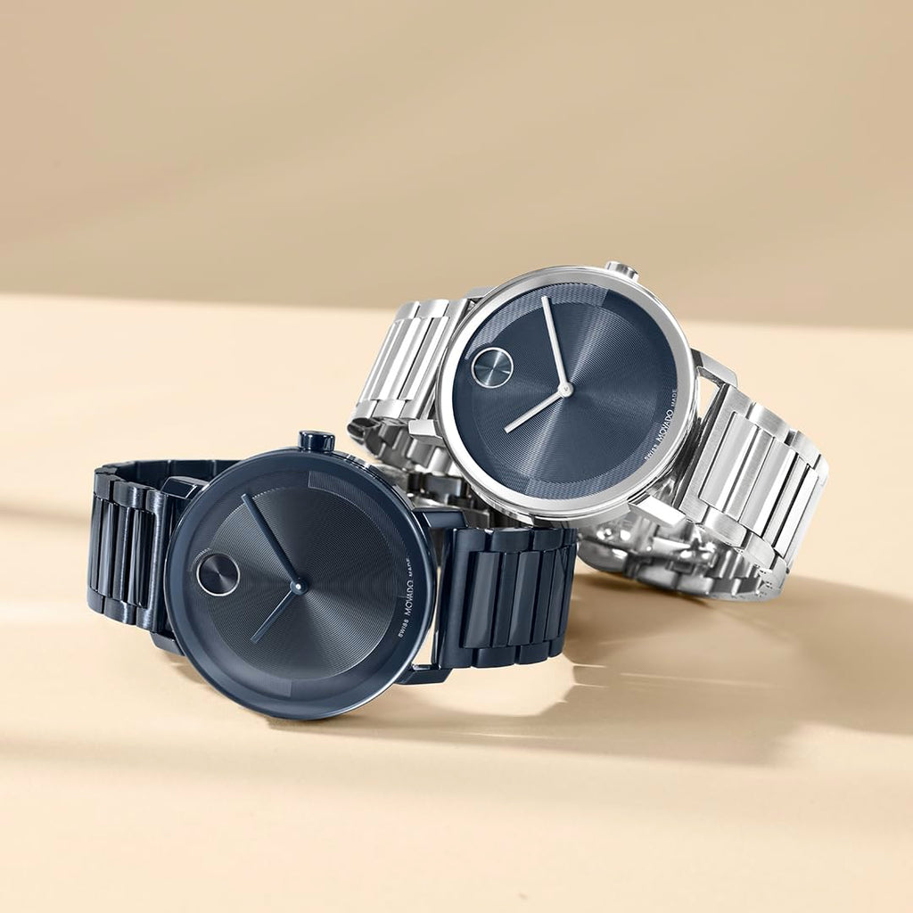 Movado Bold Evolution 2.0 Men's Watch - Swiss Quartz Movement, Stainless Steel Mesh Bracelet - 3 ATM Water Resistance - Luxury Fashion Timepiece for Him - 40mm