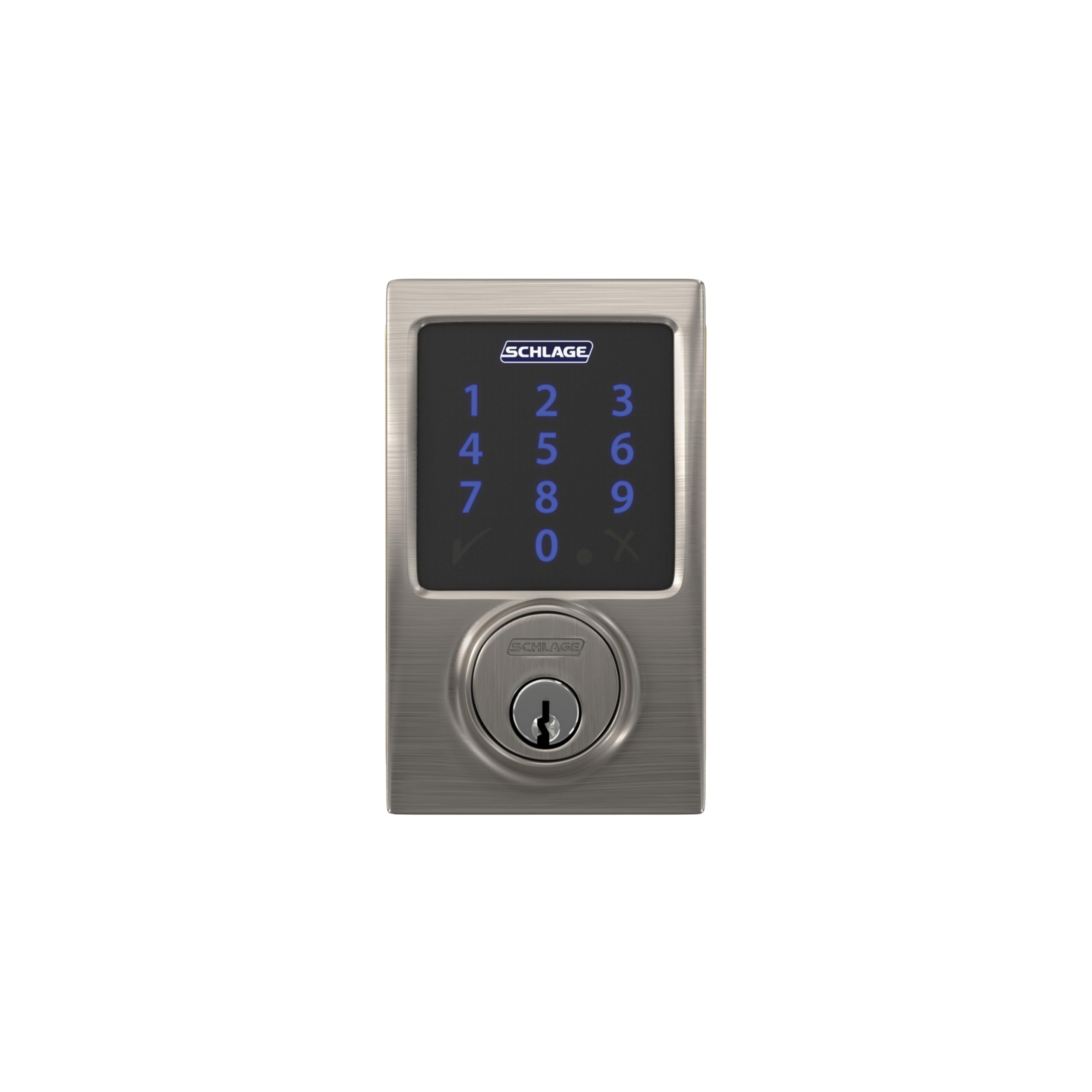Schlage Connect Smart Deadbolt Lock with Touchscreen Keypad, Keyless Front Door Entry, Z-Wave Plus Compatible, Aged Bronze, BE469ZP CEN 716