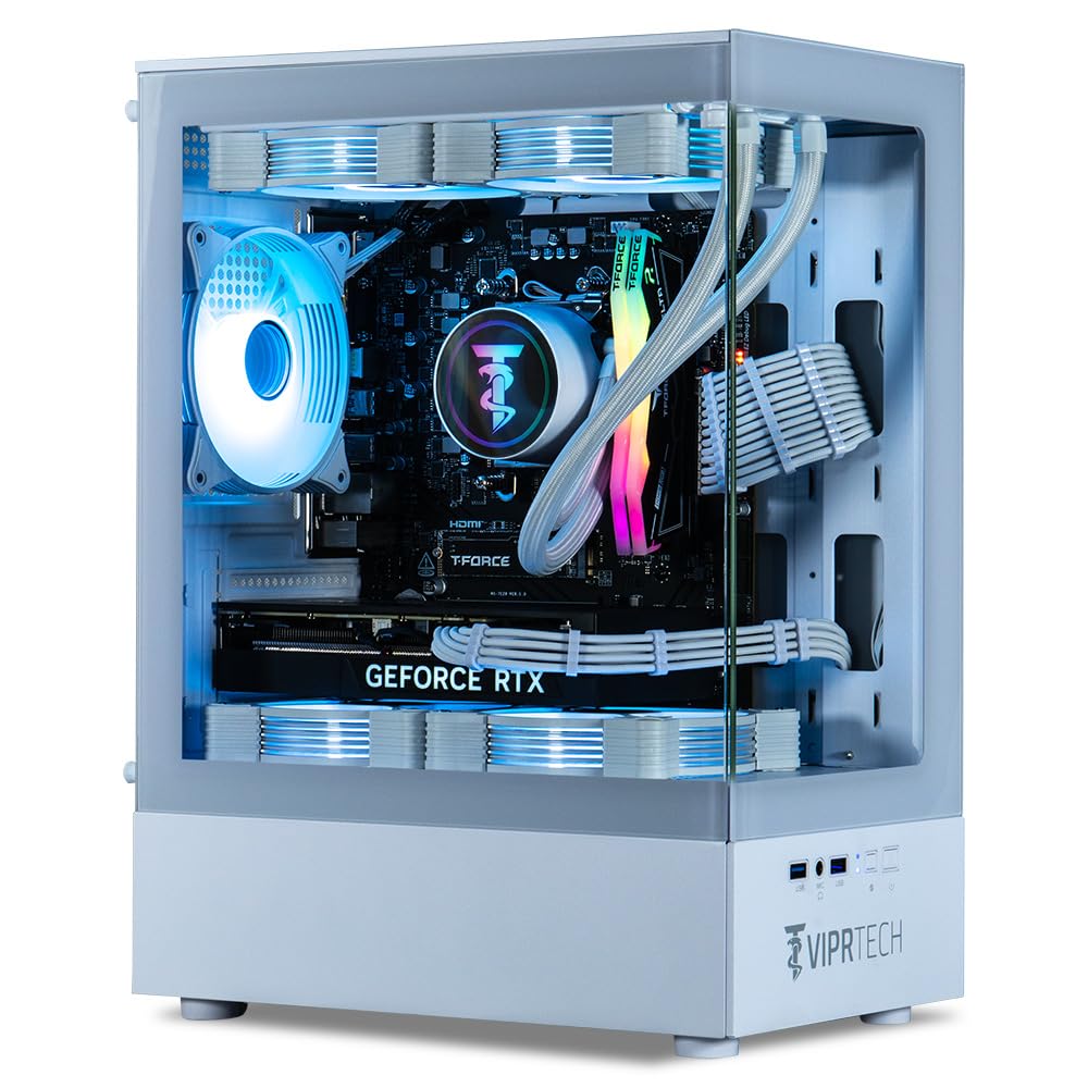 ViprTech Reaper 1.0 Gaming PC - AMD Ryzen 7 8700F (5.0Ghz Turbo), GeForce RTX 5060 Ti 8GB, 16GB DDR5, 1TB SSD, VR-Ready, WiFi BT USB-C, Win 11, Gaming Desktop Computer Prebuilt, Black