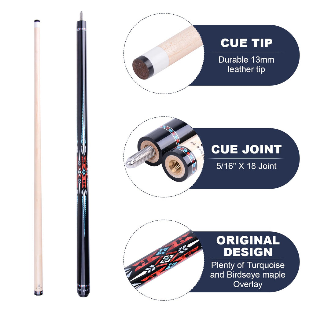 36”/42”/48” Canadian Maple Billiard Short Pool Cues for Tight Places
