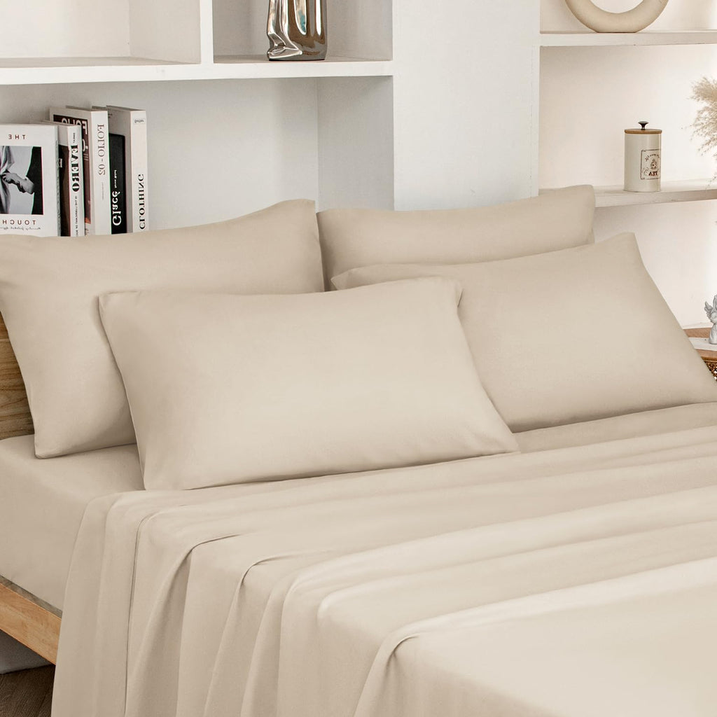 HOMEIDEAS Full Size Bed Sheets - 6 Piece Set (Aqua Blue) - Extra Soft Brushed Microfiber 1800 Bedding Sheets, Deep Pocket, Wrinkle & Fade Free