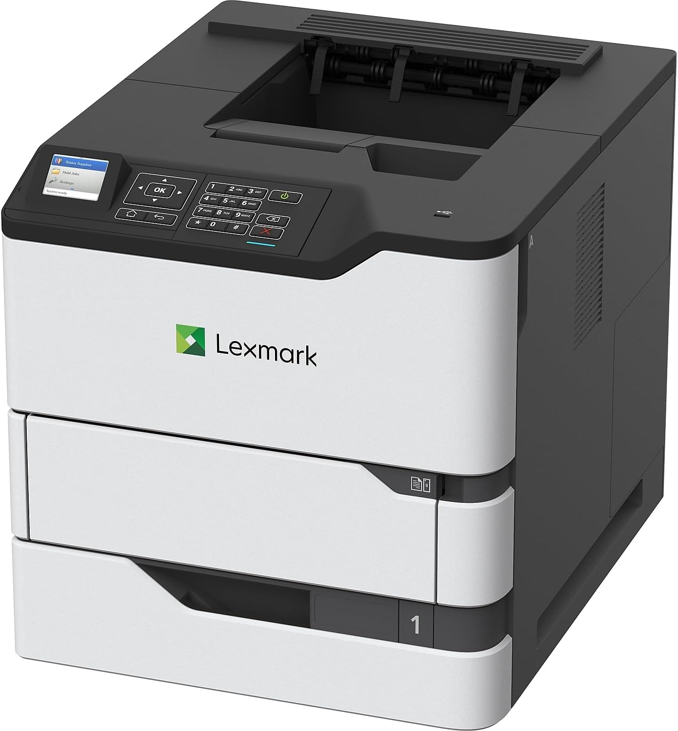Lexmark MS823dn Monochrome Laser Printer for Office, Two-Sided Printing, Print Speed 65 ppm, 2.4 inch Color LCD Display, 1200 DPI, Black/Grey (50G0200)
