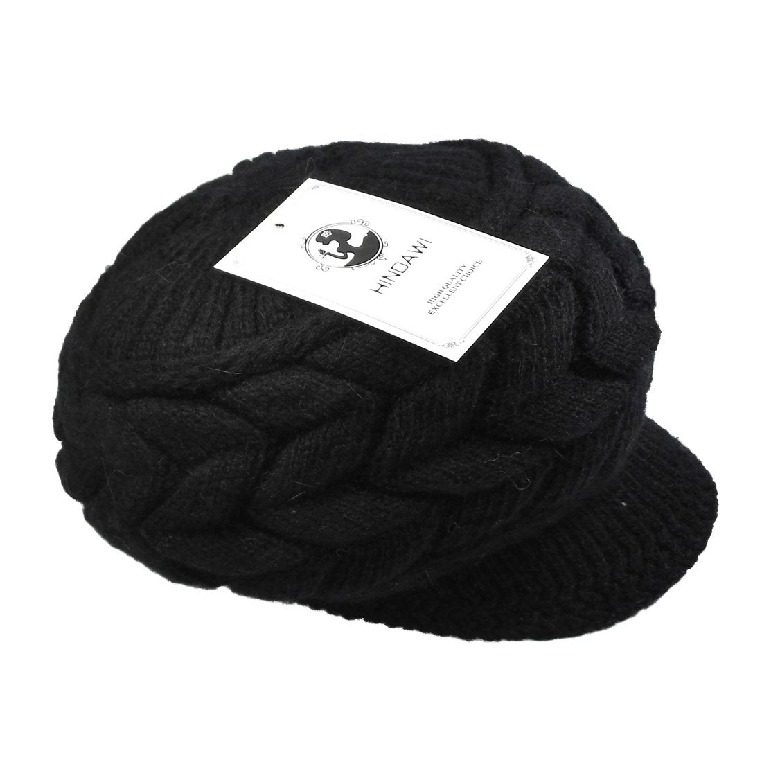 Women Winter Warm Knit Hat Wool Snow Ski Caps with Visor