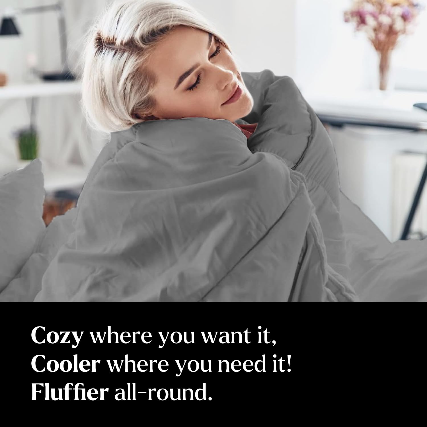 Miracle Made All-Season Duvet Insert Comforter – Silver-Treated Breathable Cotton Fabric, Pet Hair Resistant, Cool-to-The-Touch Bedding – Fits King/CaliKing Bed Cover, Stone