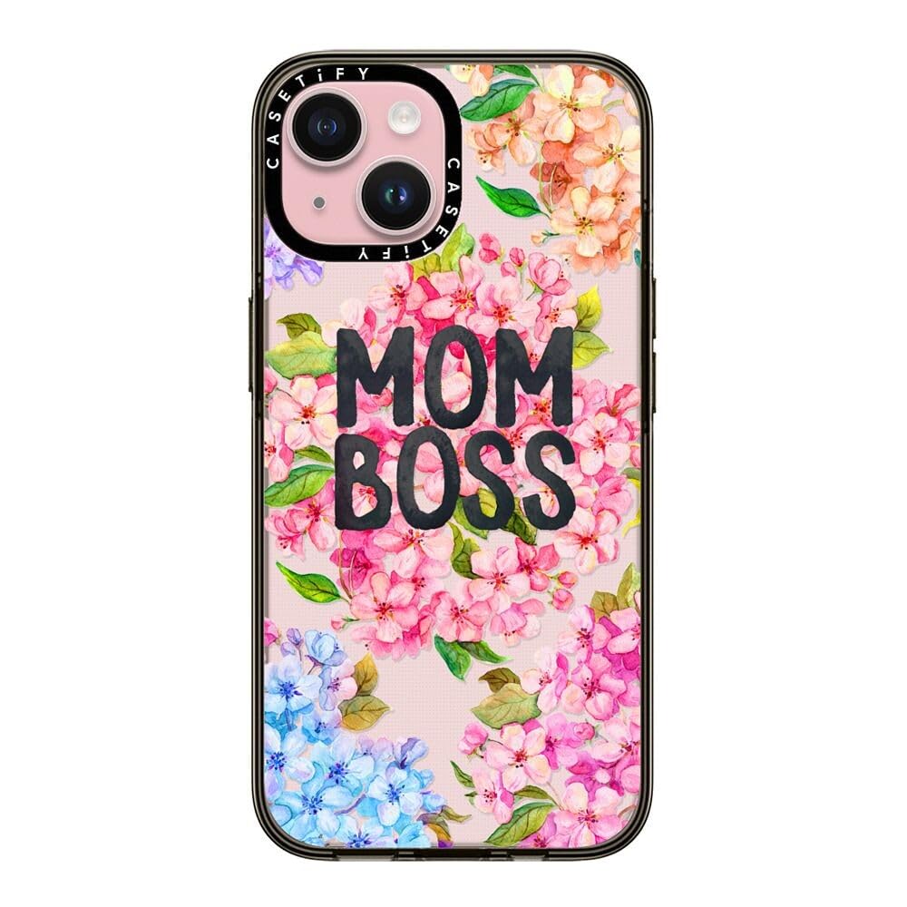 CASETiFY Compact Case for iPhone 13 [Lightweight / 4 ft. 2X Military Grade Drop Protection/Slim] - #1 Mom - Clear Black