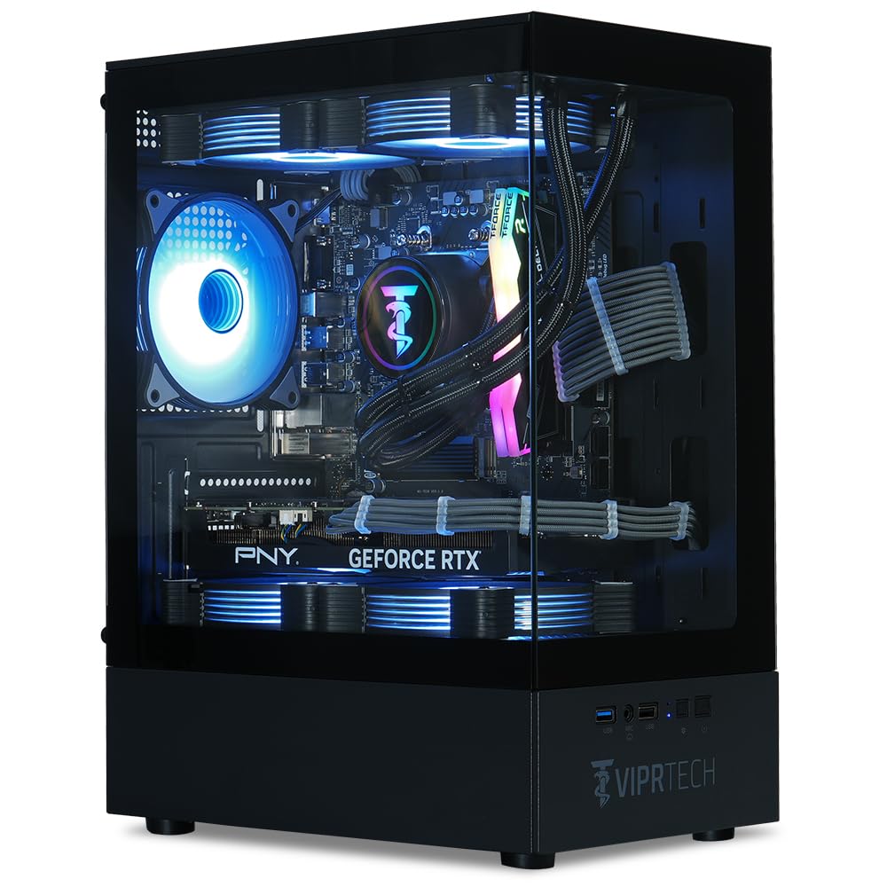 ViprTech Reaper 1.0 Gaming PC - AMD Ryzen 7 8700F (5.0Ghz Turbo), GeForce RTX 5060 Ti 8GB, 16GB DDR5, 1TB SSD, VR-Ready, WiFi BT USB-C, Win 11, Gaming Desktop Computer Prebuilt, Black