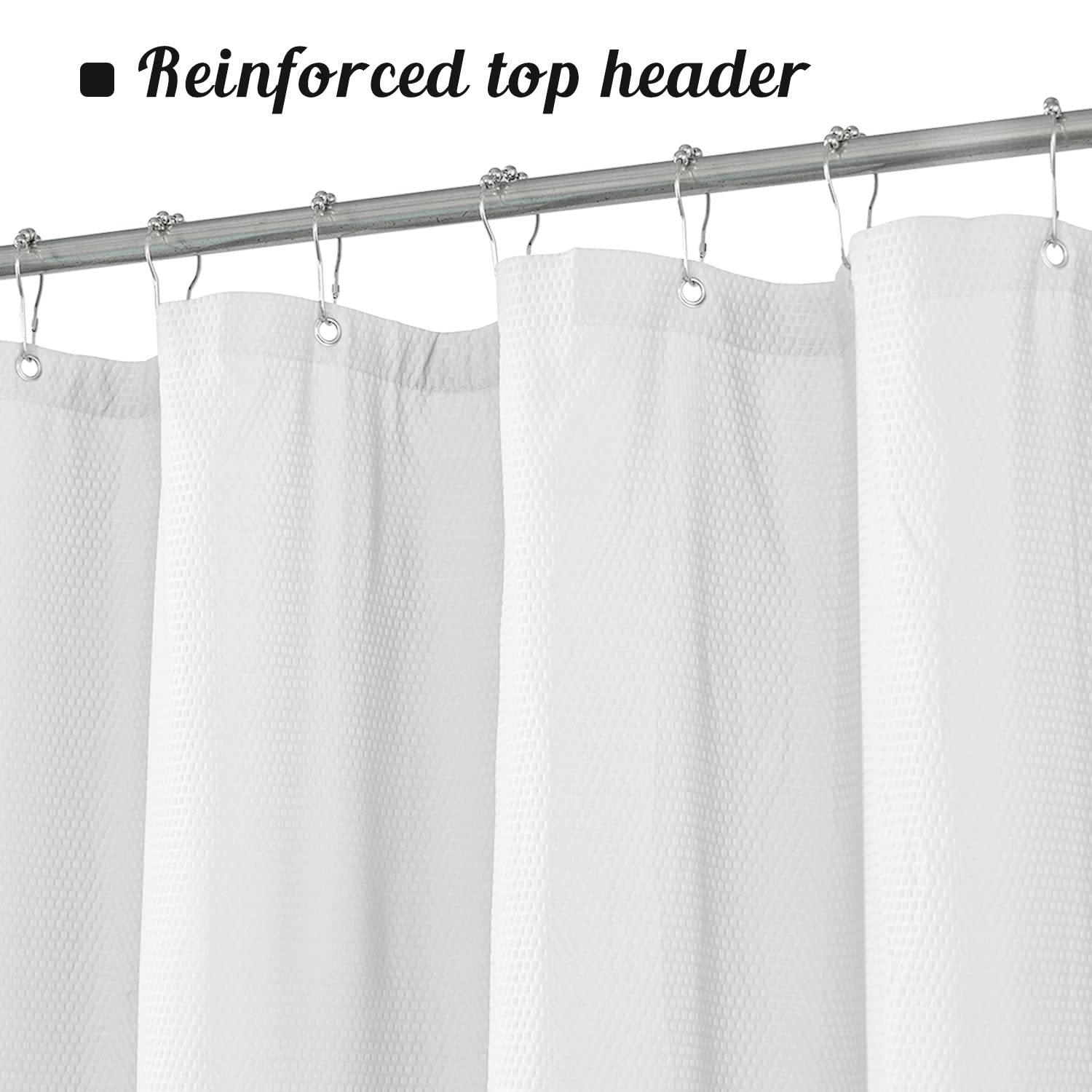 Mrs Awesome Embossed Microfiber Shower Curtain Liner 70 x 72 inches, Soft Fabric Shower Curtain Washable and Water Repellent,70x72, Cream