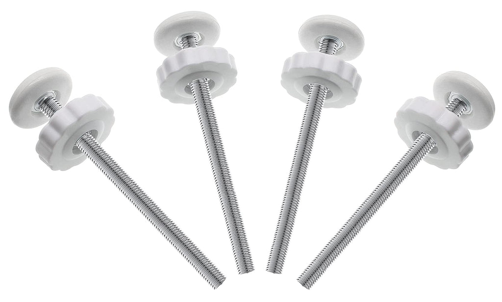 4Pcs Universal Baby Gates Threaded Spindle Rod, M8 (8mm) Replacement Bolt Part for Pet Pressure Mounted Safety Gates, Extra Long Baby Tension Gate Extender (Black)