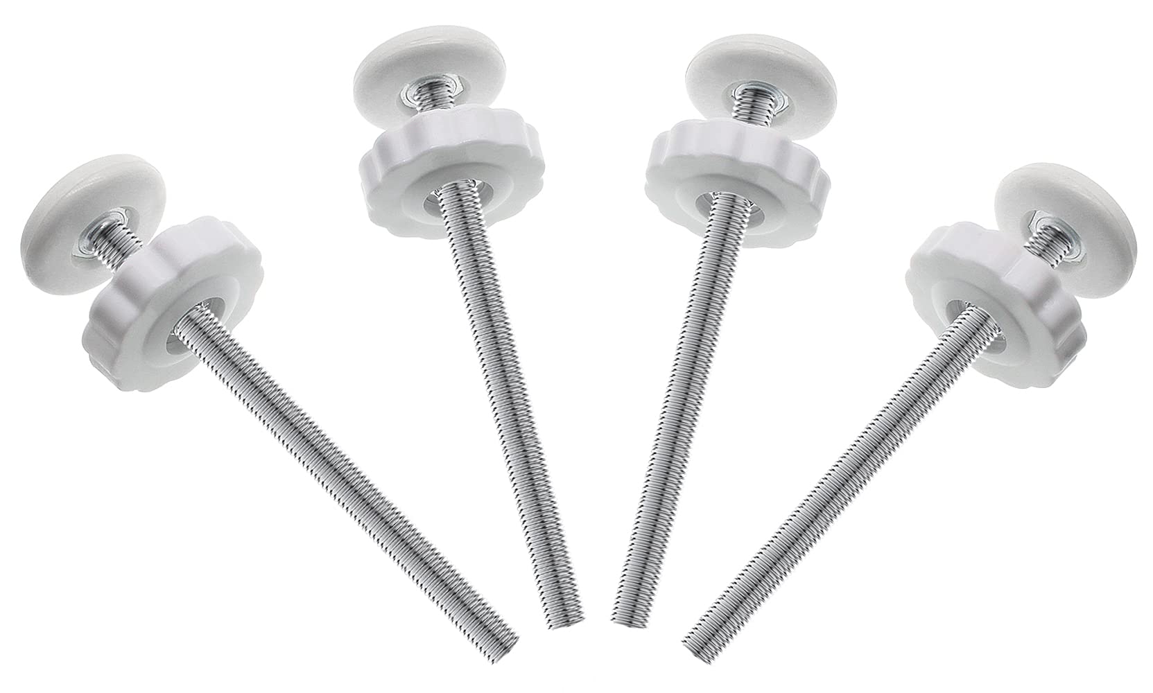 4Pcs Universal Baby Gates Threaded Spindle Rod, M8 (8mm) Replacement Bolt Part for Pet Pressure Mounted Safety Gates, Extra Long Baby Tension Gate Extender (Black)