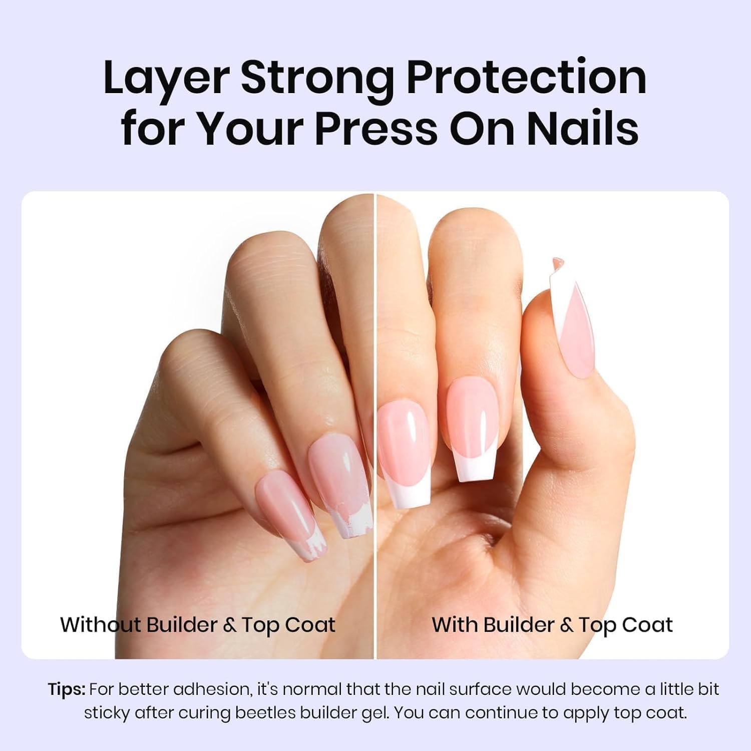 Beetles 2Pcs 15ml Gel Base and Top Coat Set - Upgrade No Wipe Extra Glossy Top Coat Finish for Gel Nail Polish, Soak Off UV/LED Lamp Needed, Essentials for Long-Lasting Manicure Kit
