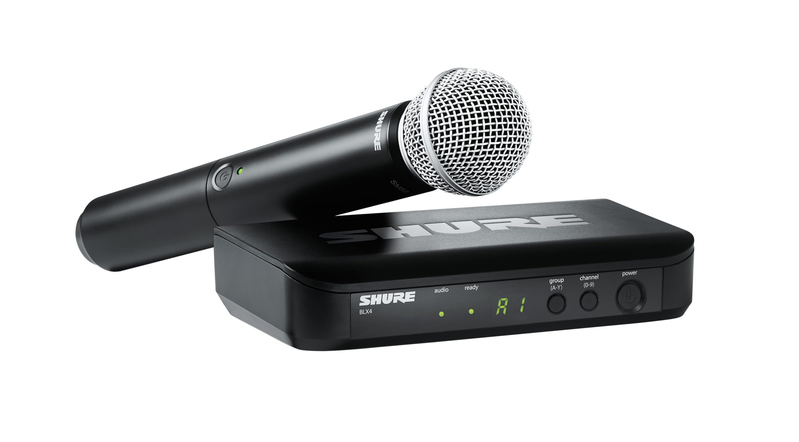 Shure BLX24/SM58 Wireless Microphone System - 14-Hour Battery Life, 300 ft Range, UHF | Includes SM58 Handheld Vocal Mic, Single Channel Receiver | H9 Band (BLX24/SM58-H9)
