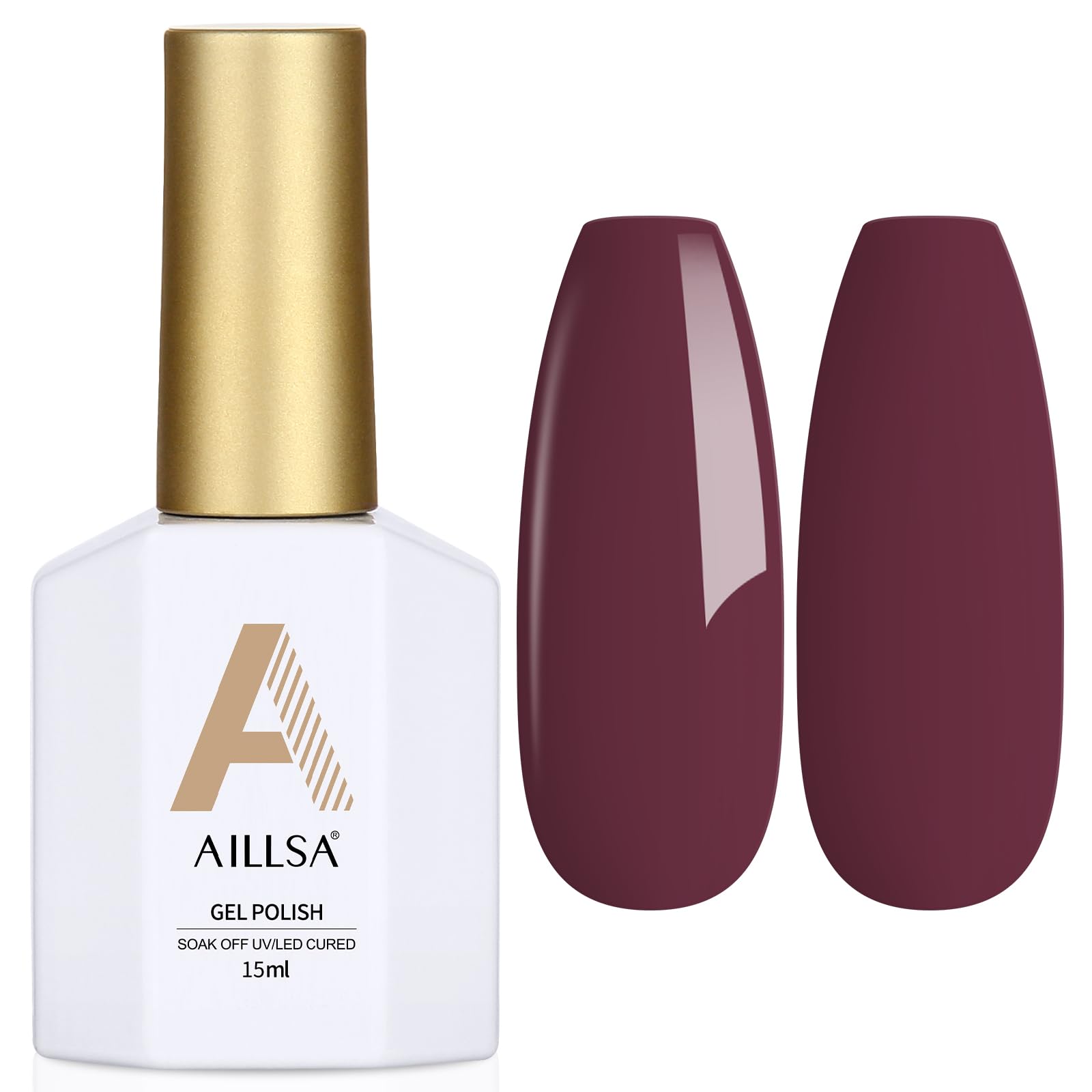 AILLSA Red Gel Nail Polish Ruby Red Gel Polish Bright Rose Color Polish Apple Candy Nails Long Lasting Soak Off U V Gels Nail Polish Nail Art Manicure Salon at Home 0.51 Fl Oz