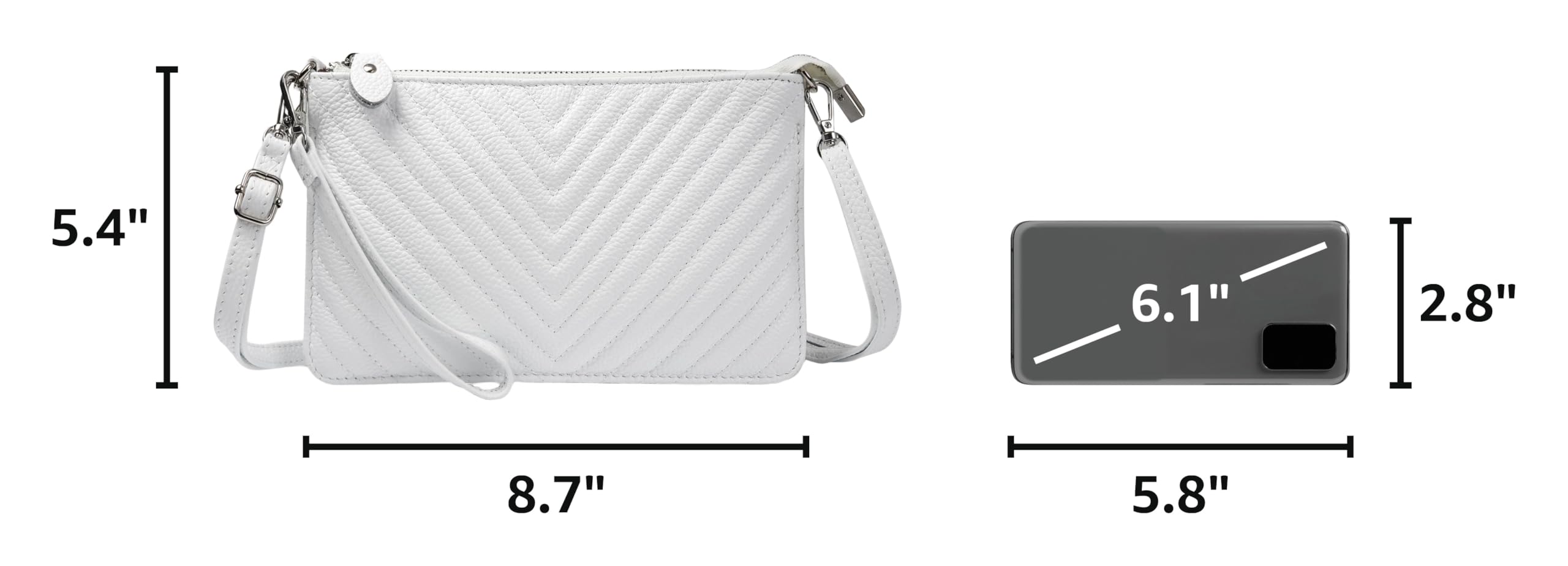 befen Genuine Leather Wristlet Clutch Wallet Purses Small Crossbody Bags for Women with RFID Blocking Card Slots