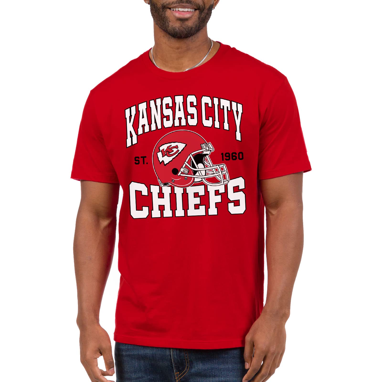Junk Food Clothing x NFL - Team Helmet - Short Sleeve Fan Shirt for Men and Women - Officially Licensed NFL Apparel