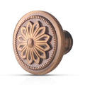 4 Pack Antique Brass Cabinet Knobs Vintage,1-2/5" Round Antique Kitchen Handles for Cabinets and Drawers Vintage Brass Dresser Drawer Knobs