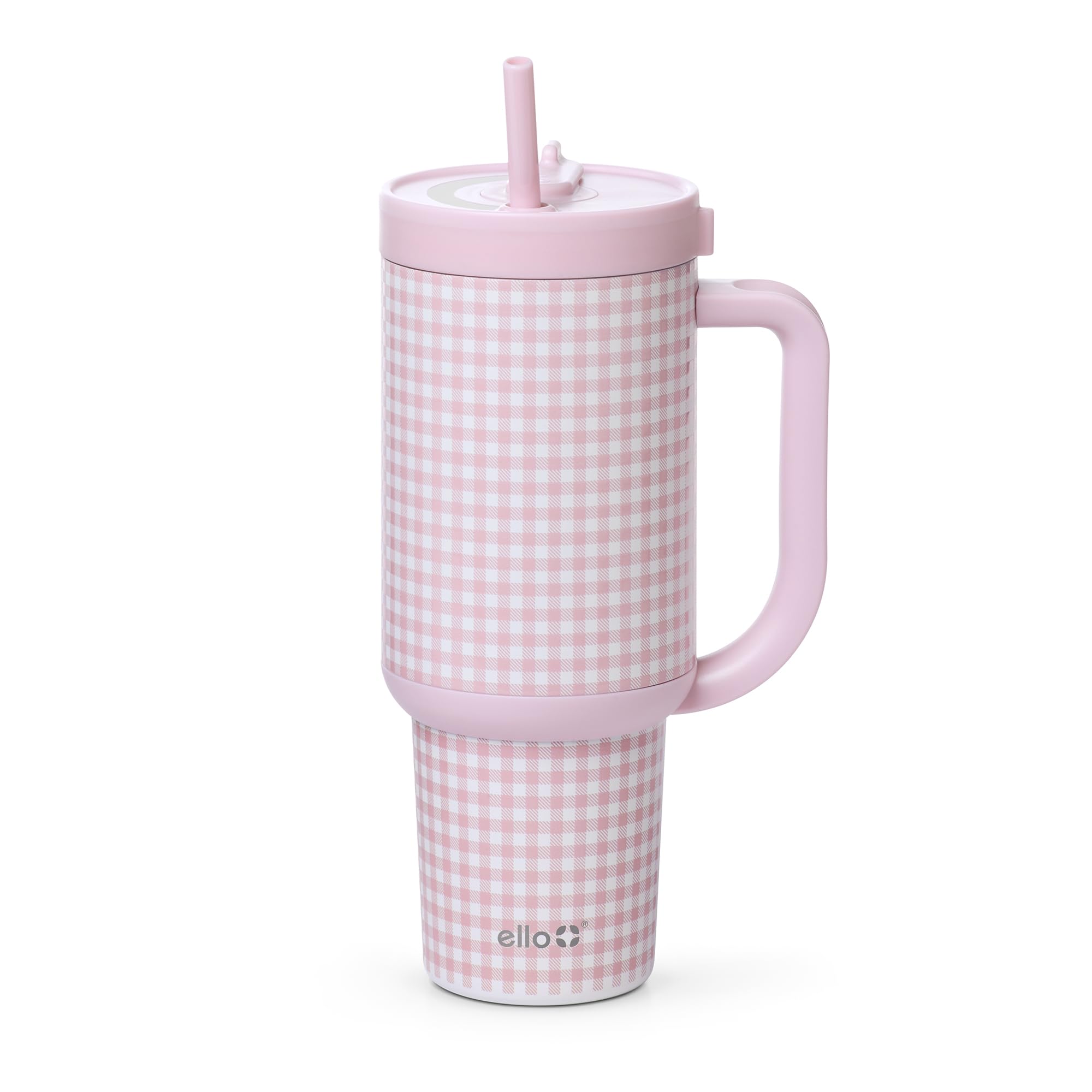 Ello Oasis 24 oz Tumbler with Handle & Retracting Straw | Reusable Insulated Stainless Steel Cup 100% Leakproof, Gifts for Teens Women Men | Keeps cold for 24 Hours, Cup Holder Friendly, Cream Tonal