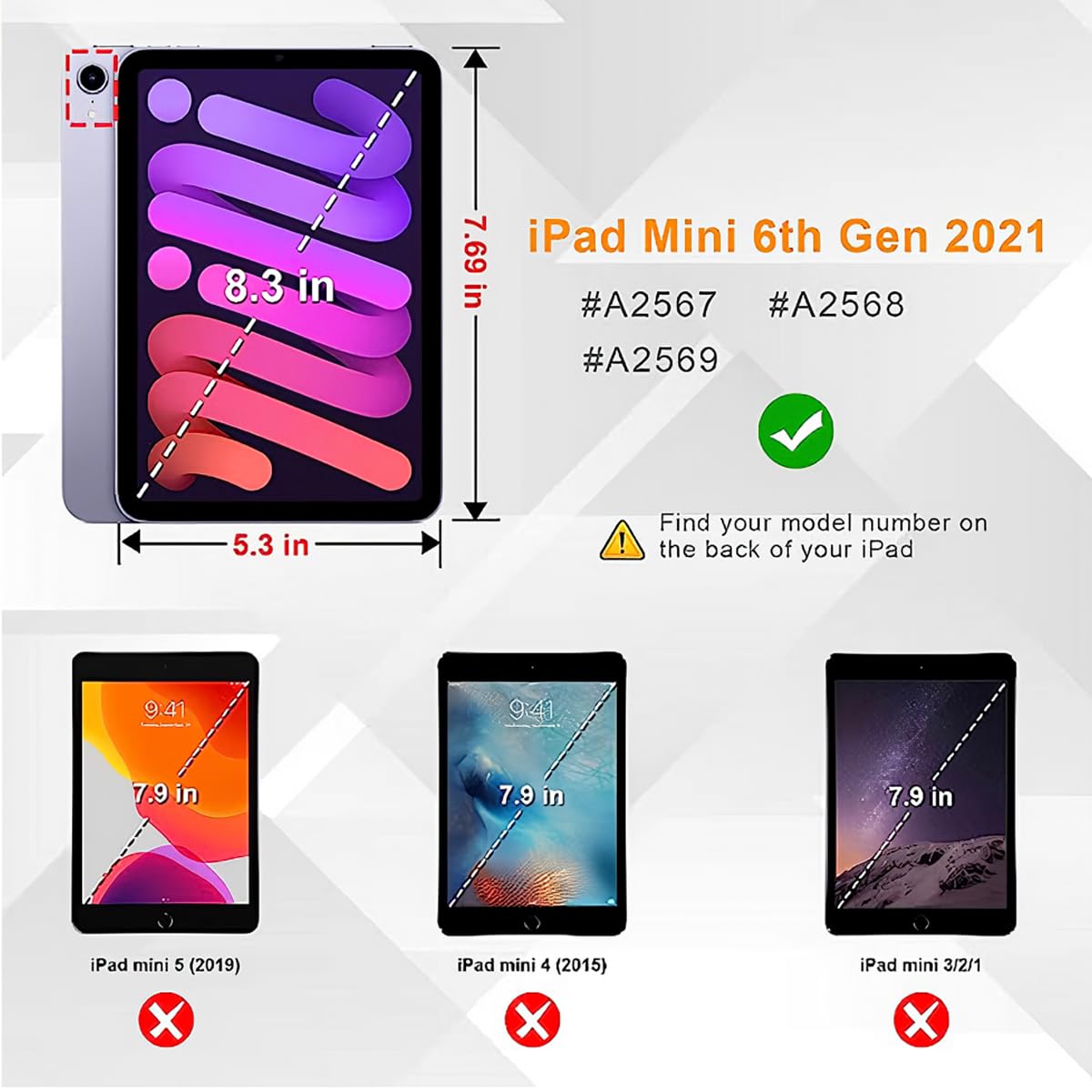Kids Case for iPad mini 7 (A17 Pro) 2024 /iPad Mini6 2021, Light Weight Heavy Duty/Shockproof/Drop Proof with Handle/Kickstand, Child Friendly Cover for iPad mini 7th/6th Gen 8.3inch (red)
